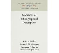 Curt F. Bühler James G. McManaway L Standards of Bibliograph (Copertina rigida)