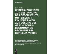 Curt Herbst Untersuchungen Zur Bestimmung Des Geschlechts, Mi (Copertina rigida)