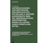 Curt Herbst Untersuchungen Zur Bestimmung Des Geschlechts, Mi (Copertina rigida)