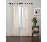 Curtain Fresh Arm And Hammer Odor Neutralizing Sheer Curtain Panel (Singolo), Poliestere, Ivory, 59x84