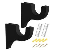 Curtain Rod Bracket - 2PCS Wood 5.63 Inches| Curtain Hooks | Stick Mount Window Hardware | Drapery Rod Brackets For Shower, Bedroom, Closet Organizer Apartment, Bathroom Use