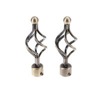 Curtain Rod End Bronze Rome for Bedroom 28mm Diameter Iron Material 2Pcs