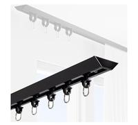 Curtain Single Track,Heavy Duty Ceiling Mount Curtain Rods 1-5M,Bastone per Tende Divisorie,Binari per Tende in Alluminio A Forma di V,Fornito con Binario per Finestra,B(Size:2.5m( 8.2ft ),Color:nero)
