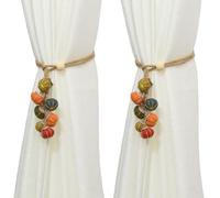 Curtain Tie Backs - 2 confezioni regolabili Drapery Holders, Farmhouse Decorative Accessories, Festive Style | Bathroom Nursery Room Window Shower Holiday Birthday Fall Halloween Home Decoration