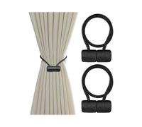 Curtain Tie backs Hand Knitting Back with Single Ball Black for Home Decoration (2P GFH