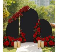 Curtainboro Set di 3 coperture per archi nuziali, 1,5 m, 2,2 m, 1,5 m, in tessuto, double face, in spandex, copertura superiore rotonda per matrimoni, feste di compleanno, baby shower, banchetti