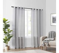 CurtainFresh Tenda fresca braccio & martello moderno odore neutralizzante velato filtro Grommet tenda finestra per camera da letto o soggiorno (pannello singolo), 149,9 x 213,4 cm, grigio chiaro