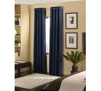 Curtainworks Cameron Grommet Curtain Panel, Navy, 50 by 108 Inches