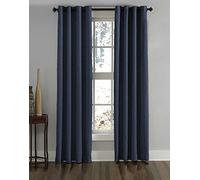 Curtainworks Lenox Grommet Curtain Panel, Navy, 50 by 132"