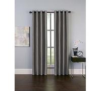 Curtainworks Malta - Tenda a Pannello in Finta Seta, con Occhielli, 127 x 241 cm, Colore: Peltro