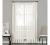 Curtainworks Soho Voile Sheer Ganci per Tenda a Pannello, Oyster, 29 by 95"