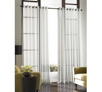 Curtainworks Soho Voile Sheer Grommet Panel, Poliestere, Winter White, by 120 Inches