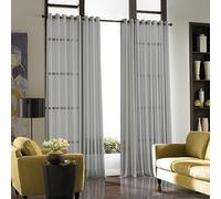 Curtainworks Soho Voile Sheer Grommet Panel, Silver, 59 by 95 Inches