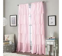 Curtainworks Tenda a pannello con balze, 100% poliestere, 160 cm, rosa