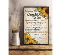 Curteny Poster in metallo con scritta in lingua inglese "to my deear daughter in law", regalo della vita, girasole, stampe artistiche, decorazione per la casa, bar, negozi, caffè, regalo, 14 x 20 cm
