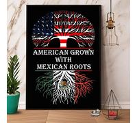 Curteny Poster in metallo, decorazione da parete con albero e bandiera americana coltivata con radici messicane, scritta "Best Farmhouse", stile vintage, per uomini e donne, 30,5 x 40,6 cm