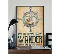 Curteny Targa in metallo retrò con scritta in lingua inglese "Not All Those Who Wander are Lost Cyclist Moutain", poster vintage in metallo, decorazione per casa, bar, negozio, caffè, regalo, 14 x 20