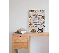 Curteny Targa vintage in metallo con scritta in lingua inglese "God Said I Will Send Them Without Wings So No one Suspects They are Angels", poster e tela, regalo per amanti dei gatti, regalo per gli