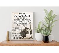 Curteny Targa vintage in metallo con scritta in lingua inglese "to be a Witch is to be a healer, teacher, seeker, giver and protector of all things, poster Witch is to be a healer, teacher, seeker