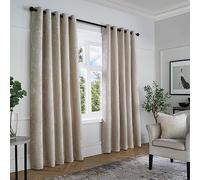 Curtina - Ciniglia testurizzata - Coppia di tende con occhielli - 229 x 229 cm (larghezza x lunghezza), colore naturale