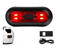CURTT Luce LED per Casco, Luce Freno per Casco da Moto Ricaricabile Luce Posteriore Rossa di Avvertimento per Bici per la Notte