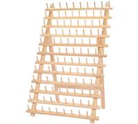Curtzy 120 Porta Rocchetti di Filo in Legno - Porta Fili Cucito con Ganci da Appendere a Parete o Appoggiato in Piedi - Porta Spolette in Legno di Faggio - Porta Bobine Cucito per Filo Ricamo e Cucito
