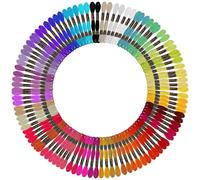 Curtzy Filo da Ricamo (100 Matassine Punto Croce) 8 m Colori Arcobaleno Set