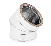 Curva 45 ° Doppia Parete Acciaio INOX AISI 316 130 Esterno Sp. 05 mm EUF