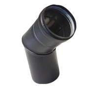 CURVA 45° TUBO ACCIAIO INOX SP 1,2 M NERO Ø 80 PER STUFA PELLET LEGNA TERMOCAMI