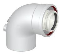 CURVA 87° COASSIALE M/F DN 60-100 CON PRESE ANALISI Diam 60/100