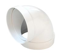 Curva 90° Ø 100 mm per canalizzaziona aria Bianco