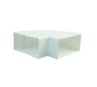 CURVA 90 ORIZZONTALE BIANCO PER CANALI PIATTI 110X53