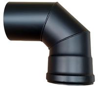 Curva 90° per Stufa A Pellet Ferro Nero Opaco Da Maschio Ø 100mm A Femmina Ø 100mm