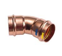 Curva a 45 gradi IBP per acqua e gas F/F D 35 mm in rame P15041 03500000