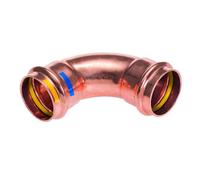 Curva a 90 gradi IBP per acqua e gas F/F D 22 mm in rame P15002 02200000