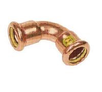 Curva a 90 rame gradi femmina-femmina Ø 15 -15 mm bq press gas Rame
