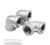 Curva a gomito da 90 gradi, connettore for tubo, 3 pezzi da 90 gradi da 1" femmina a 1" femmina con filettatura BSP in acciaio inossidabile 304 Raccordo a gomito for conversione collegamento tubo(1"F