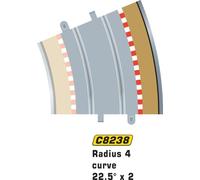Curva a raggio 4, bordi esterni della curva 22,5° x 4