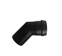 CURVA APERTA 45° NERO OPACO STUFA A PELLET IN ACCIAIO SPESSORE 1,2 mm. Ø 80 TUBI