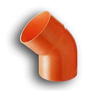 CURVA APERTA 45° PVC ROSSO Diam. 140 mm PER TUBI IDRAULICI