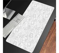 Curva Bianca Mouse XXL Tappetino Mouse Gaming Impermeabile Mouse Pad Fondo Antiscivolo in Gomma Naturale Morbido Confortevole e Resistente 1200x600mm Adatto per Ufficio e Gioco