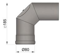 Curva canna fumaria con sportello di pulizia per stufe a pellet