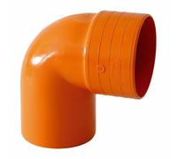 CURVA CHIUSA 87° IN PVC D. 200 mm COLORE ARANCIO SCARICO PLUVIALE PLASTICA