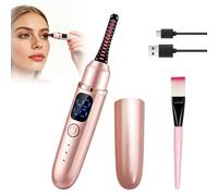 Curva Ciglia Riscaldamento Elettrico Rosa, Curva Ciglia Professionale con Controllo della Temperatura, Riscaldamento Rapido per Riccioli Naturali e Lunga Durata, Ricaricabile Tipo-C per Viaggi