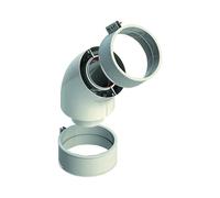 Curva coassiale ø 60/100 - alluminio con manicotto e fascetta curva 45 gradi 60-100 man.fasc