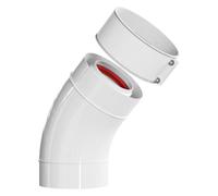 Curva coassiale 45° con manicotto e fascetta ø60/100 PUCCI