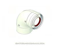 CURVA COASSIALE A 90° 60/100 IN ALUMINIO PER CALDAIE TRADIZIONALI