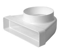 CURVA CON RIDUZIONE DA TUBO TONDO A RETTANGOLARE Da Ø 100 mm a mm 110x55