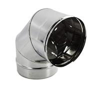 CURVA CURVE 90° ACCIAIO INOX 304 DIAM. 200 mm PER CANNA FUMARIA STUFA A PELLET