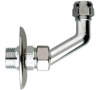 CURVA CURVETTA SOTTOLAVABO LAVABO FISSA GOMITO CROMATO 1/2"x10 ATTACCO CANNUCCIA